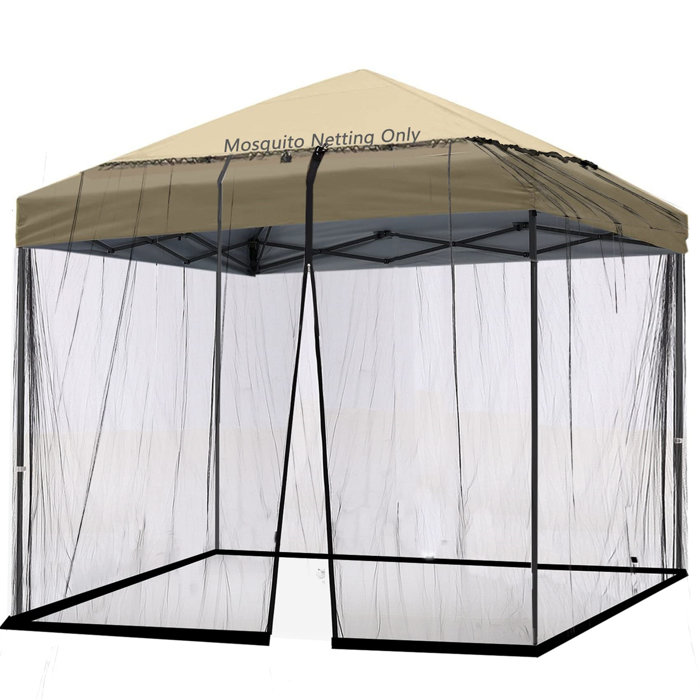 Arlmont & Co. 10' X 10' Patio Umbrella Mesh Mosquito Net, Square Or